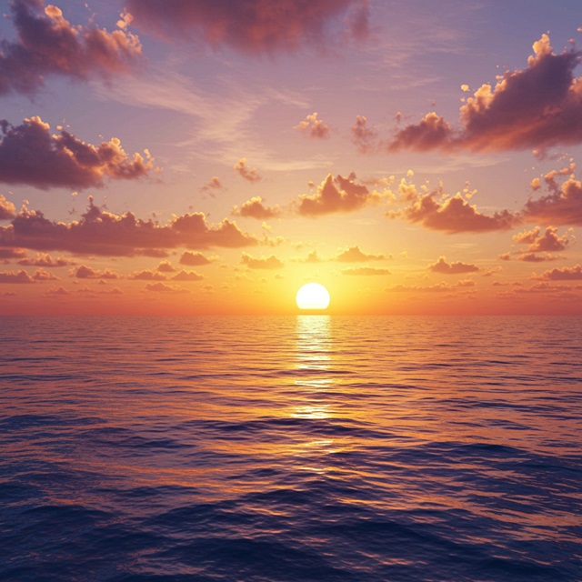 An image of a sunset over the ocean